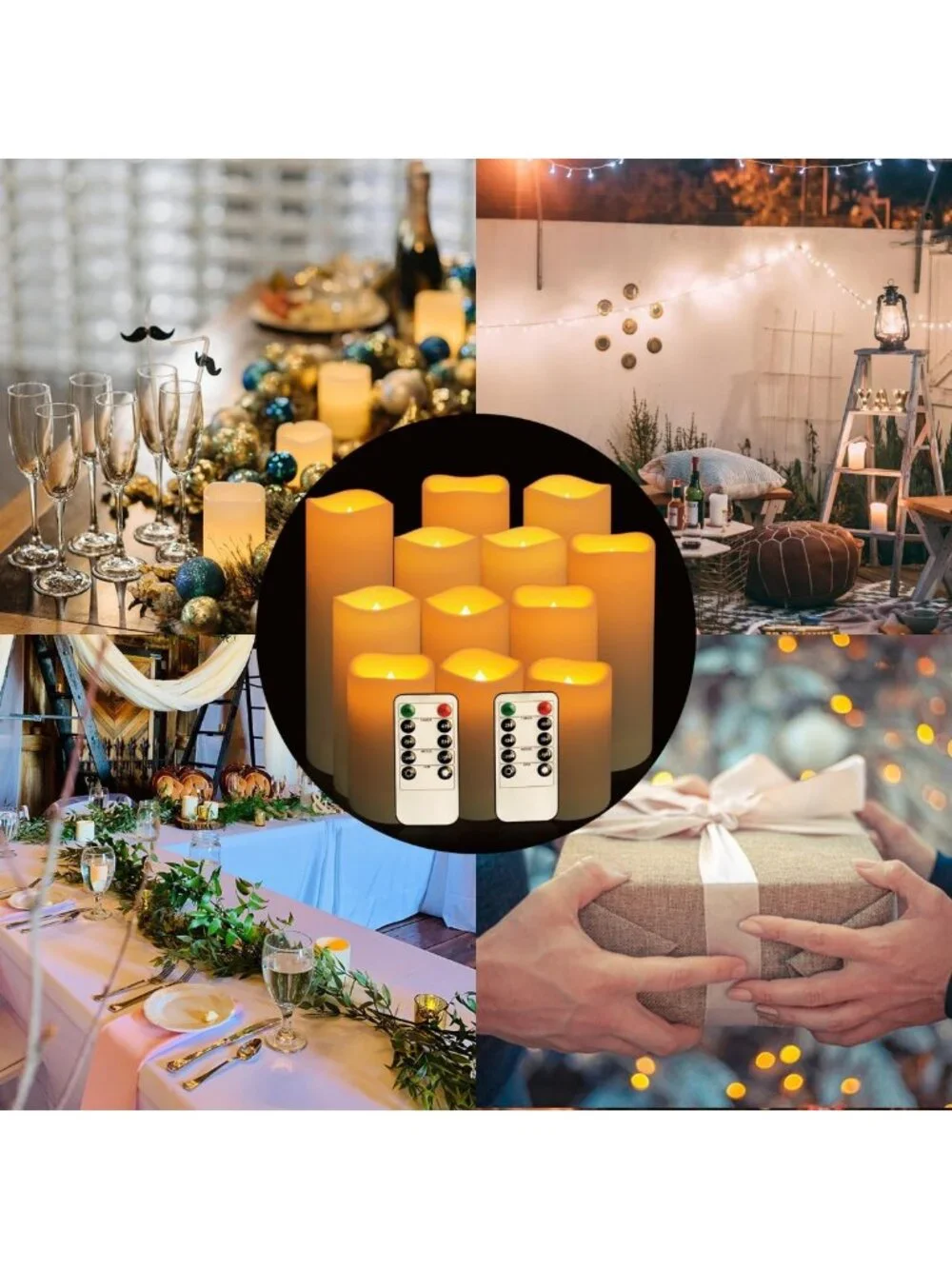 12-Pack Waterproof Flameless LED Candles with Remote Timer for Indoor/Outdoor
